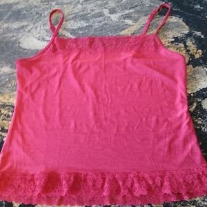 Vanity affair red spaghetti strap adjustable tank